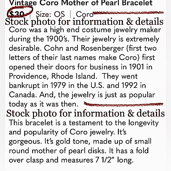 Coro vintage mother of pearl bracelet with a fold over clasp - Picture 14 of 16